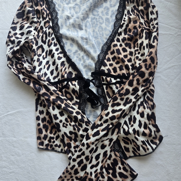 Source Unknown Leopard Print Lace Robe - Picture 1 of 4